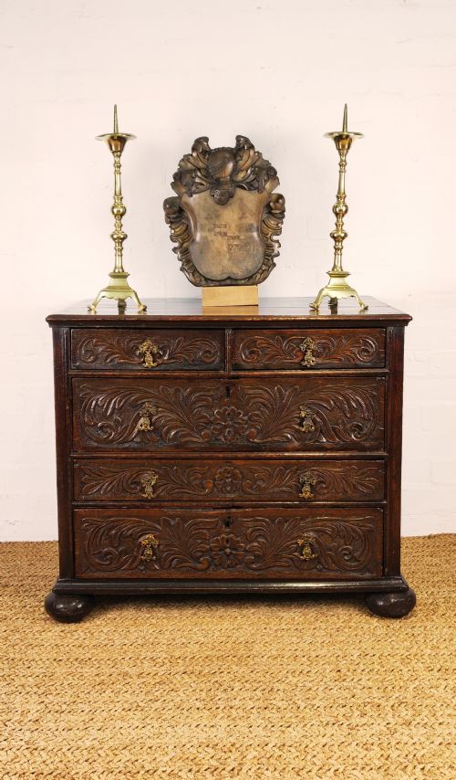 A 17th Century Carved Chest of Drawers