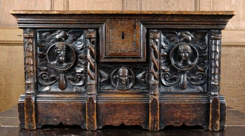 A Carved Oak Renaissance Revival Box