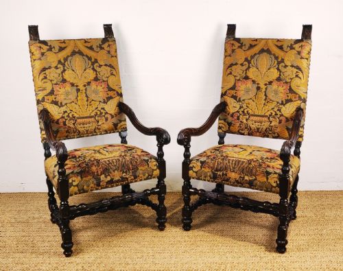 A Lovely Pair of 19th Century Walnut Armchairs
