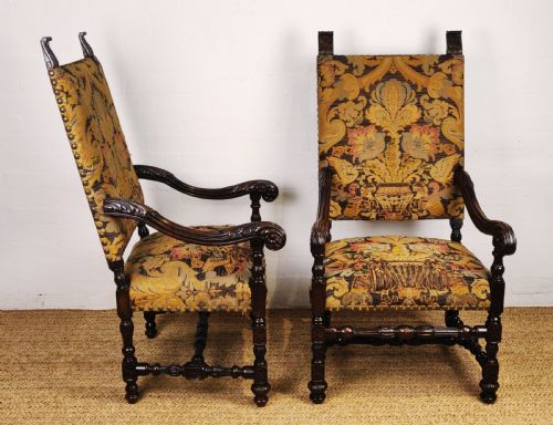 fig 1. A lovely pair of 19th century Walnut armchairs