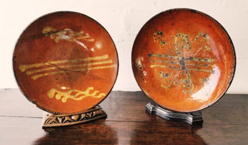 A Near Pair of 18thc English Slipware Dishes