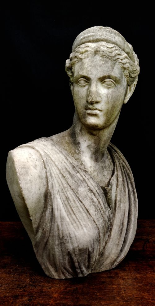 fig 1. A magnificent marble bust of Diana the Huntress. 