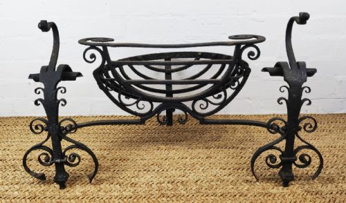 A 17th Century Wrought Iron Fire Basket.