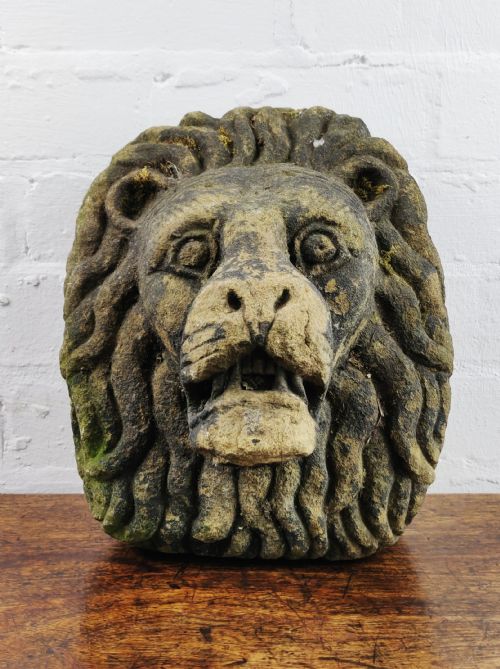 A 17th Century Limestone Head of a Lion