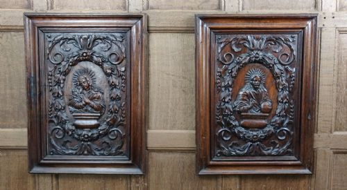 A Fine Pair of 17th Century Walnut Panels