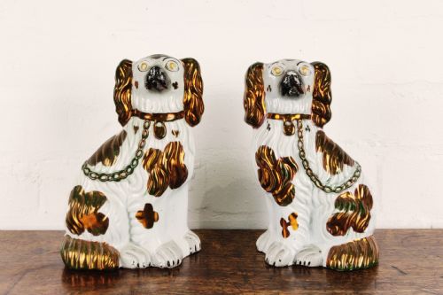 A Pair of 19th Century Staffordshire Dogs.