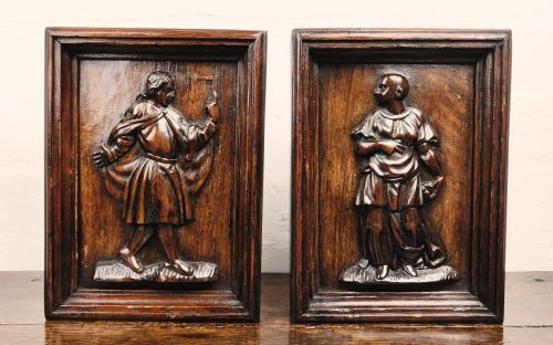 A Pair of 17th Century Panels Depicting St Thomas.