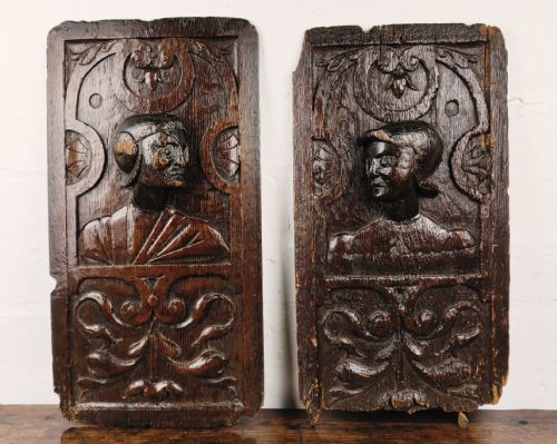 A Fine Pair of 16th Century Romayne Panels.