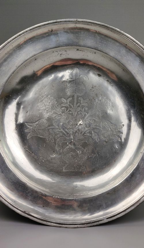 fig 1. A fine late 17th - early 18th century wriggle work charger.