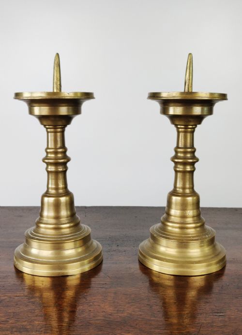 A Pair of Late 16th Century Flanders Pricket Candlesticks.