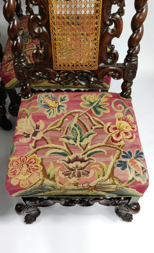 fig 2. A fine set of four late 17th - early 18th century walnut chairs. 