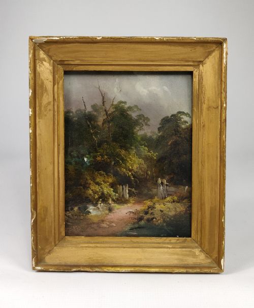 A Small 19th Century Oil on Panel.