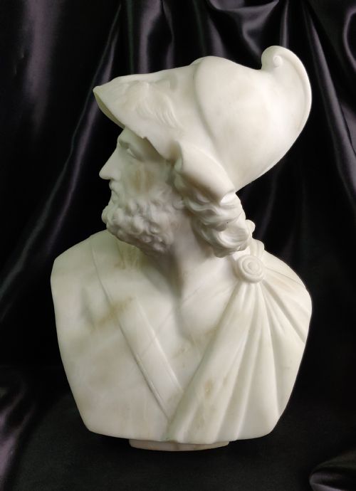 A 19th Century Alabaster Bust of Ajax.