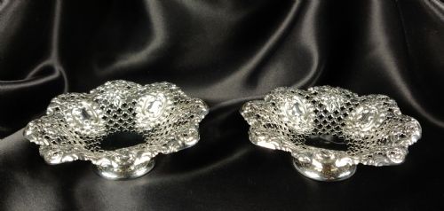 A Small Pair of Late Victorian Silver Bonbon Dishes.