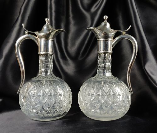 A Pair of Small Swedish Silver Claret Jugs.