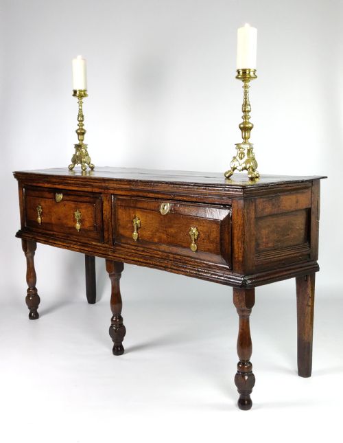 fig 1. An unusually small dresser base Circa 1700.