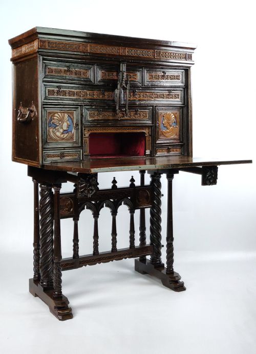 fig 2. A fabulous Gothic walnut Vargueno.