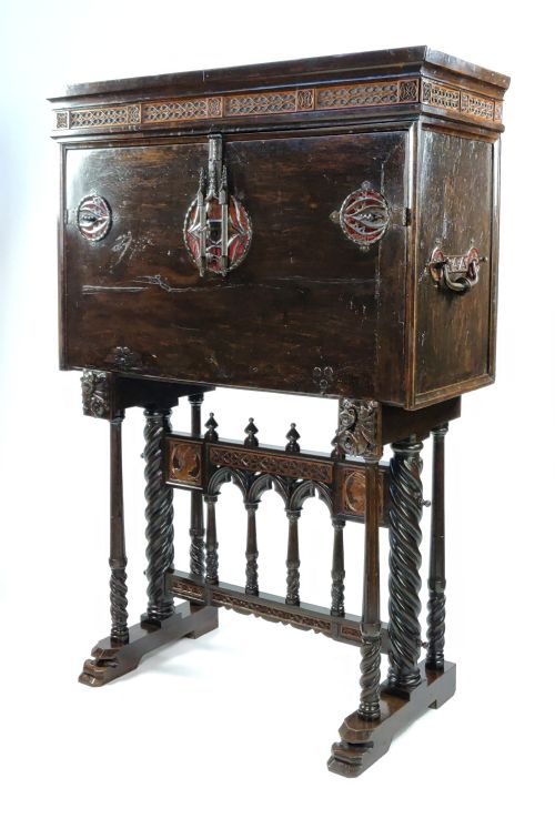 fig 3. A fabulous Gothic walnut Vargueno.