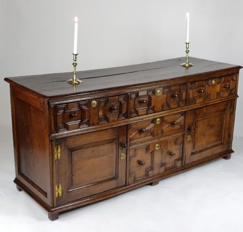 fig 1. A fabulous late 17th century enclosed dresser base.