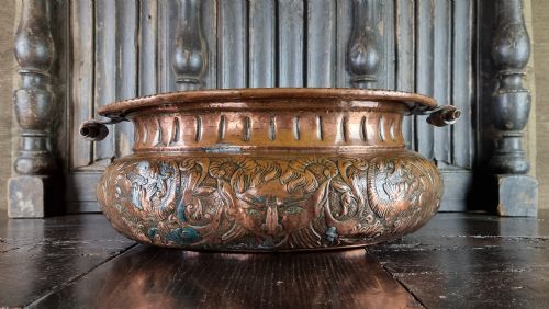 A Large Late 17th Century Repousse Wine Cooler.