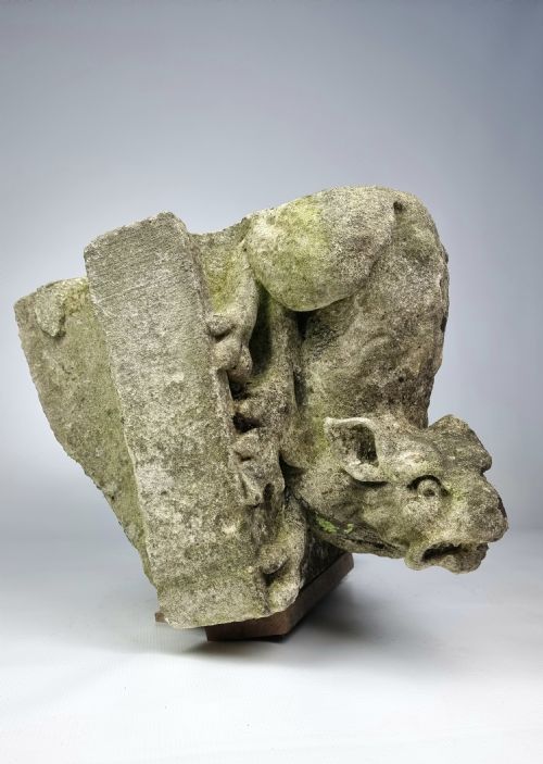 A 17th Century Limestone Gargoyle.