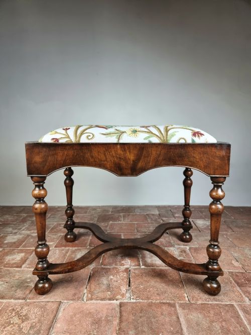 A Late 17th Century Style Walnut Stool.