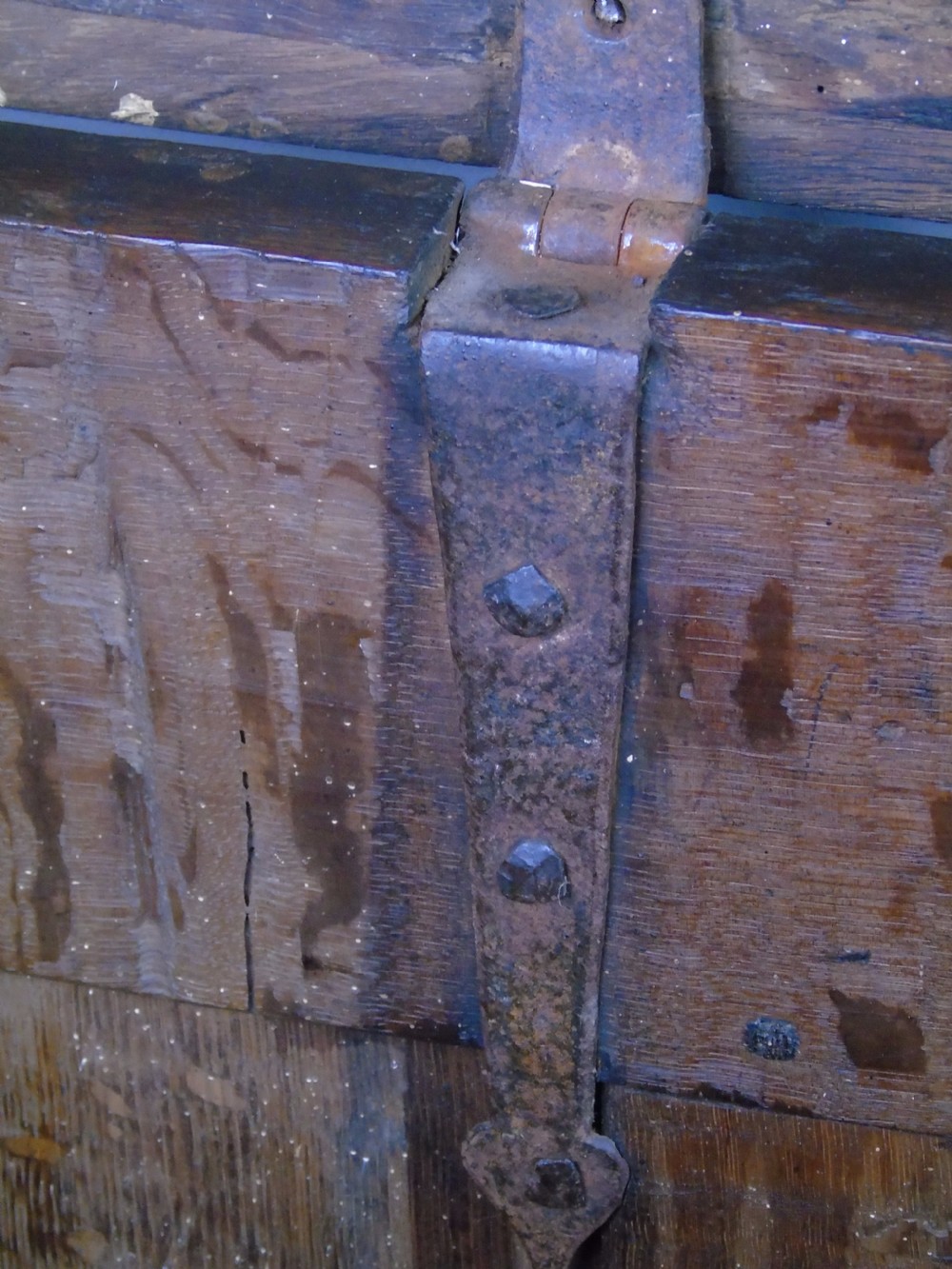 16th Century carved oak coffer  View V