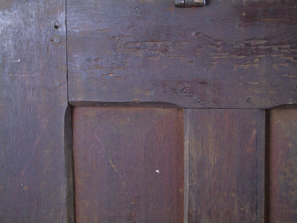 16th Century carved oak coffer  View X