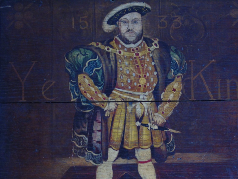 Pair of 19th century painted panels depicting Henry VIII View V