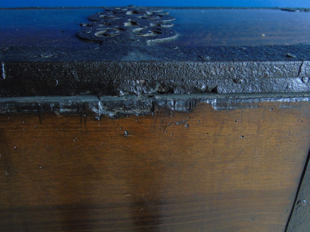 17th century iron bound walnut chest View VII