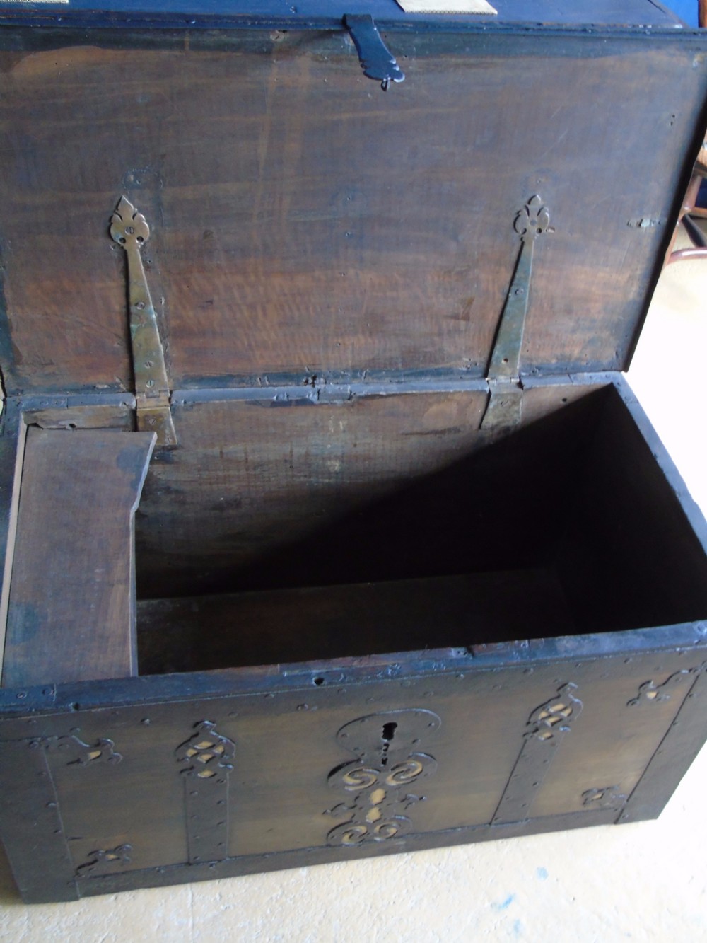 17th century iron bound walnut chest View XII
