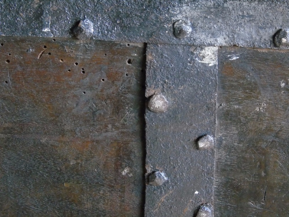 17th century iron bound walnut chest View XVII