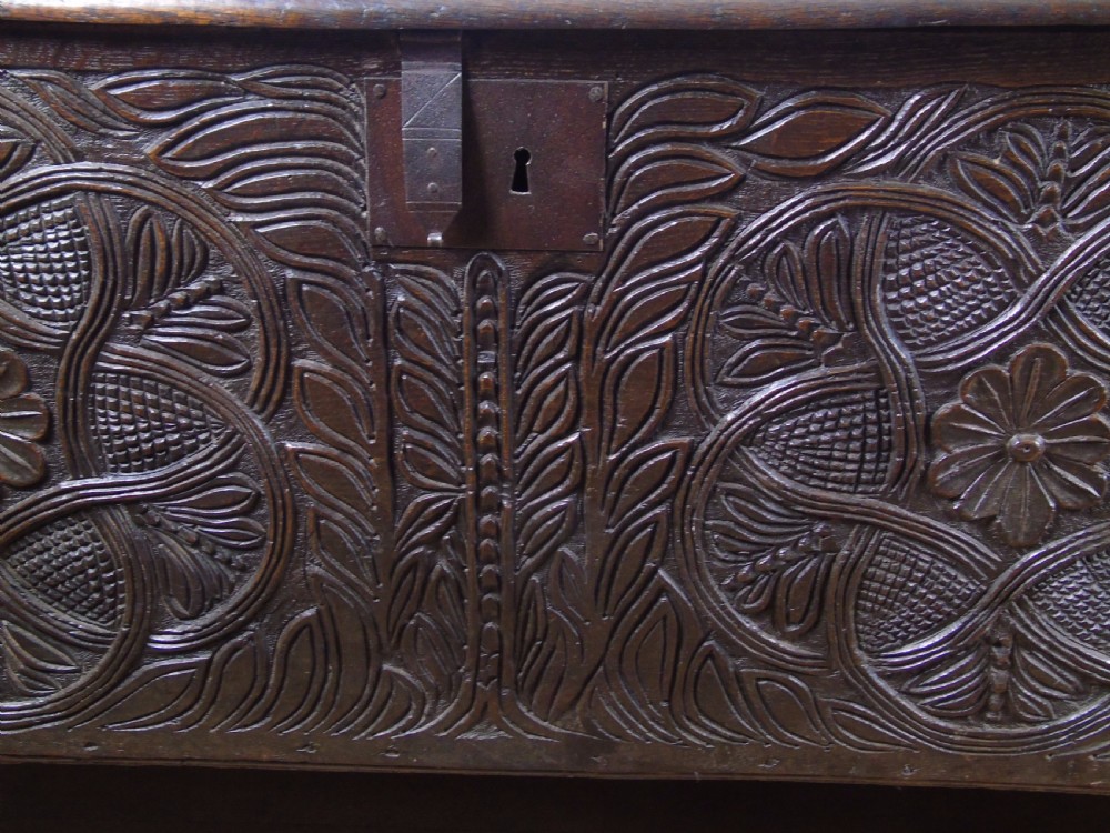 A fine 17th Century boarded oak coffer View IV
