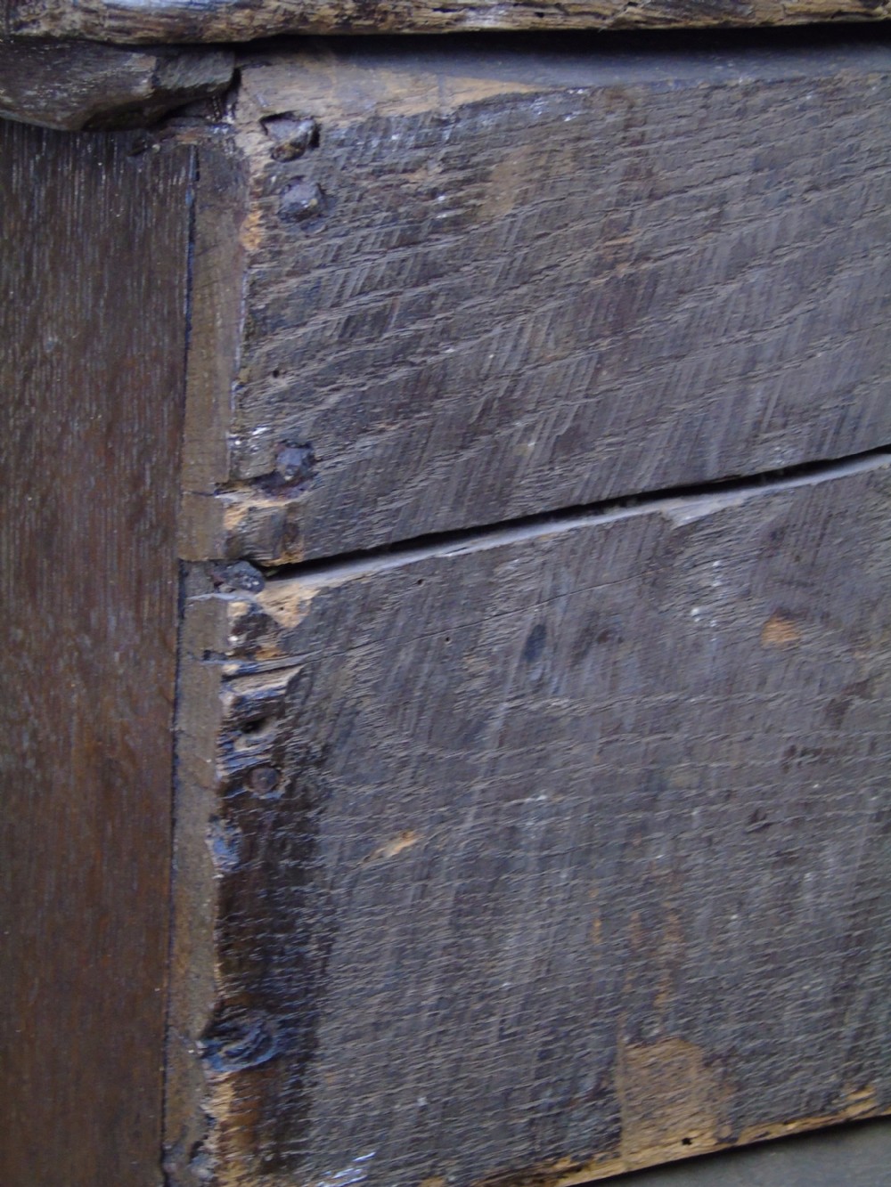 A fine 17th Century boarded oak coffer View XII