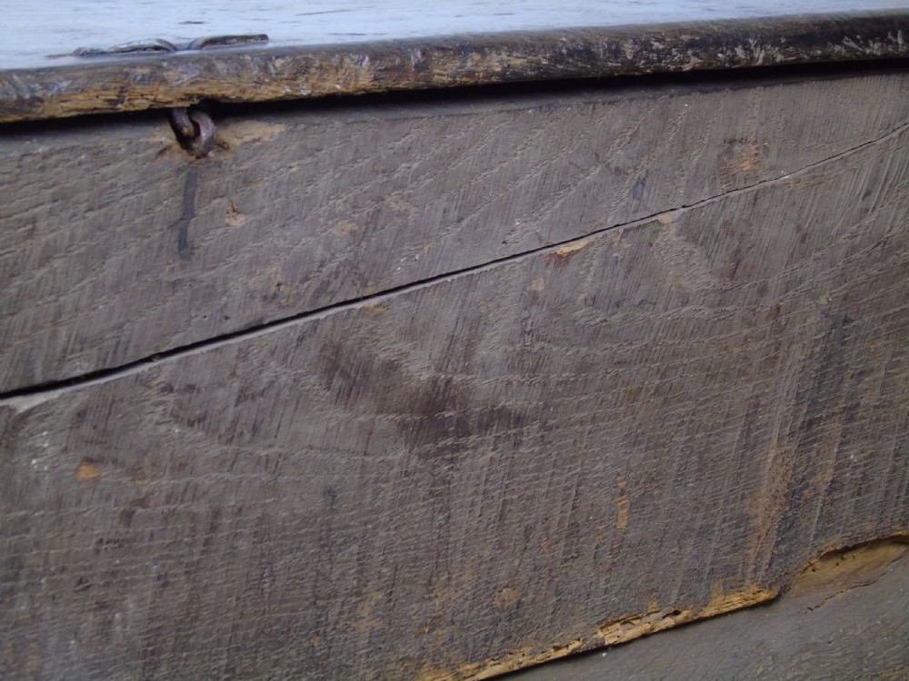 A fine 17th Century boarded oak coffer View XIII