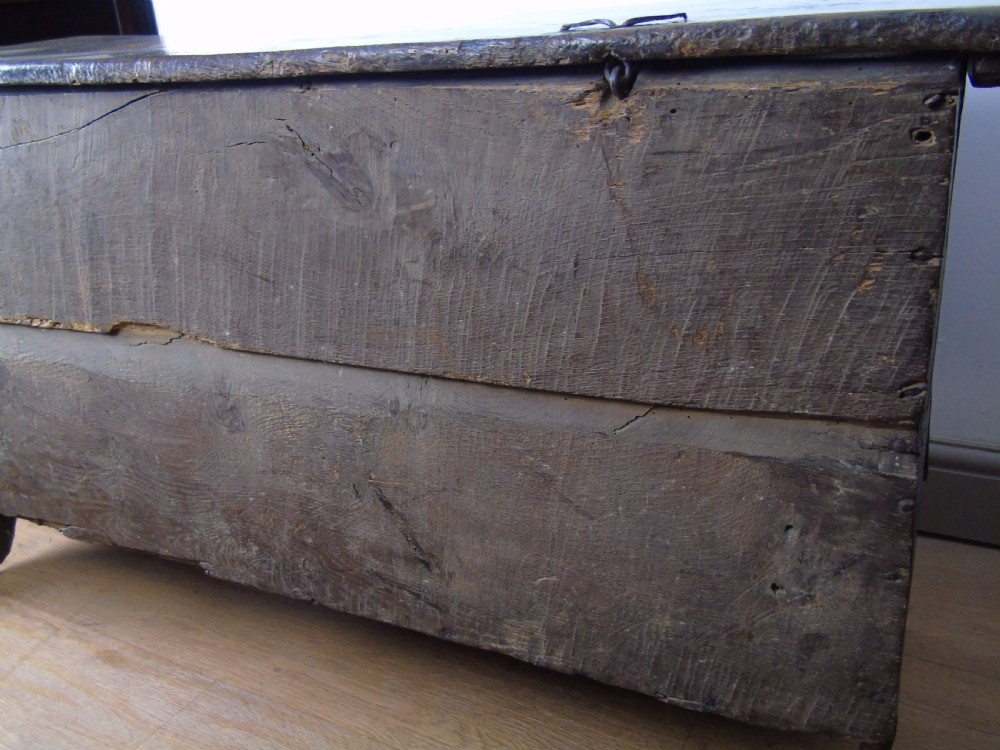 A fine 17th Century boarded oak coffer View XIV