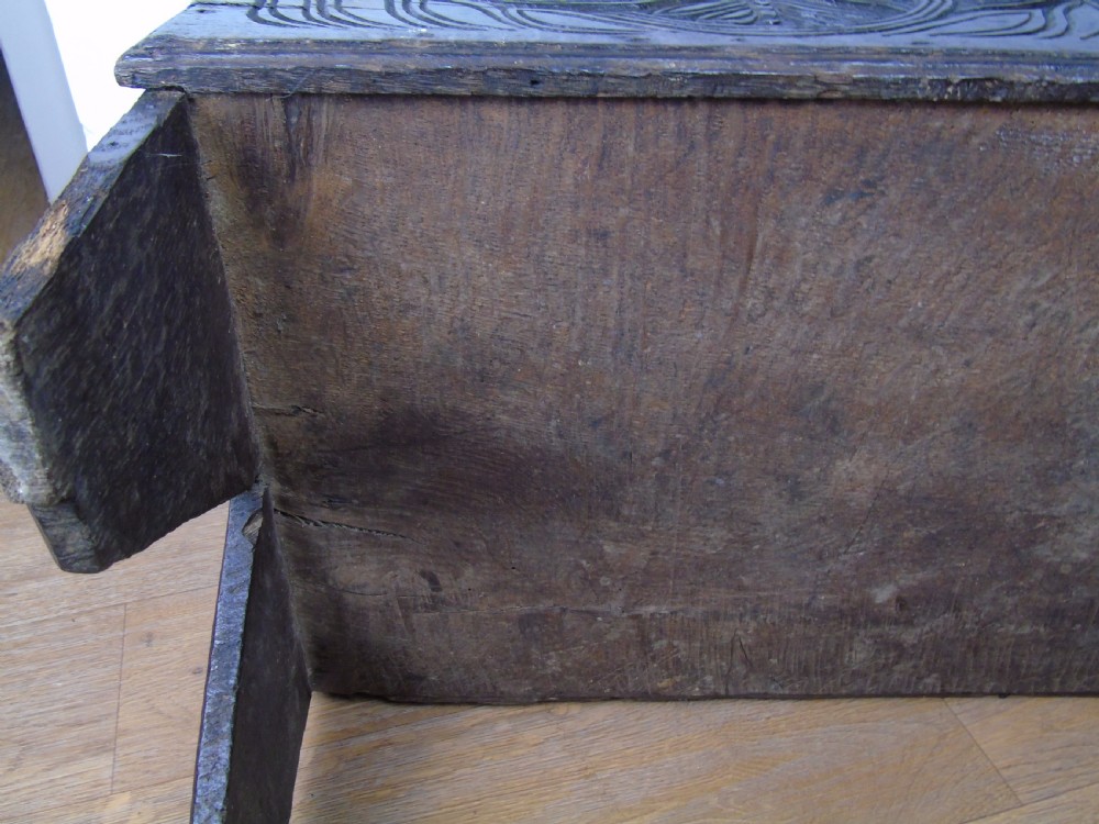 A fine 17th Century boarded oak coffer View XVI