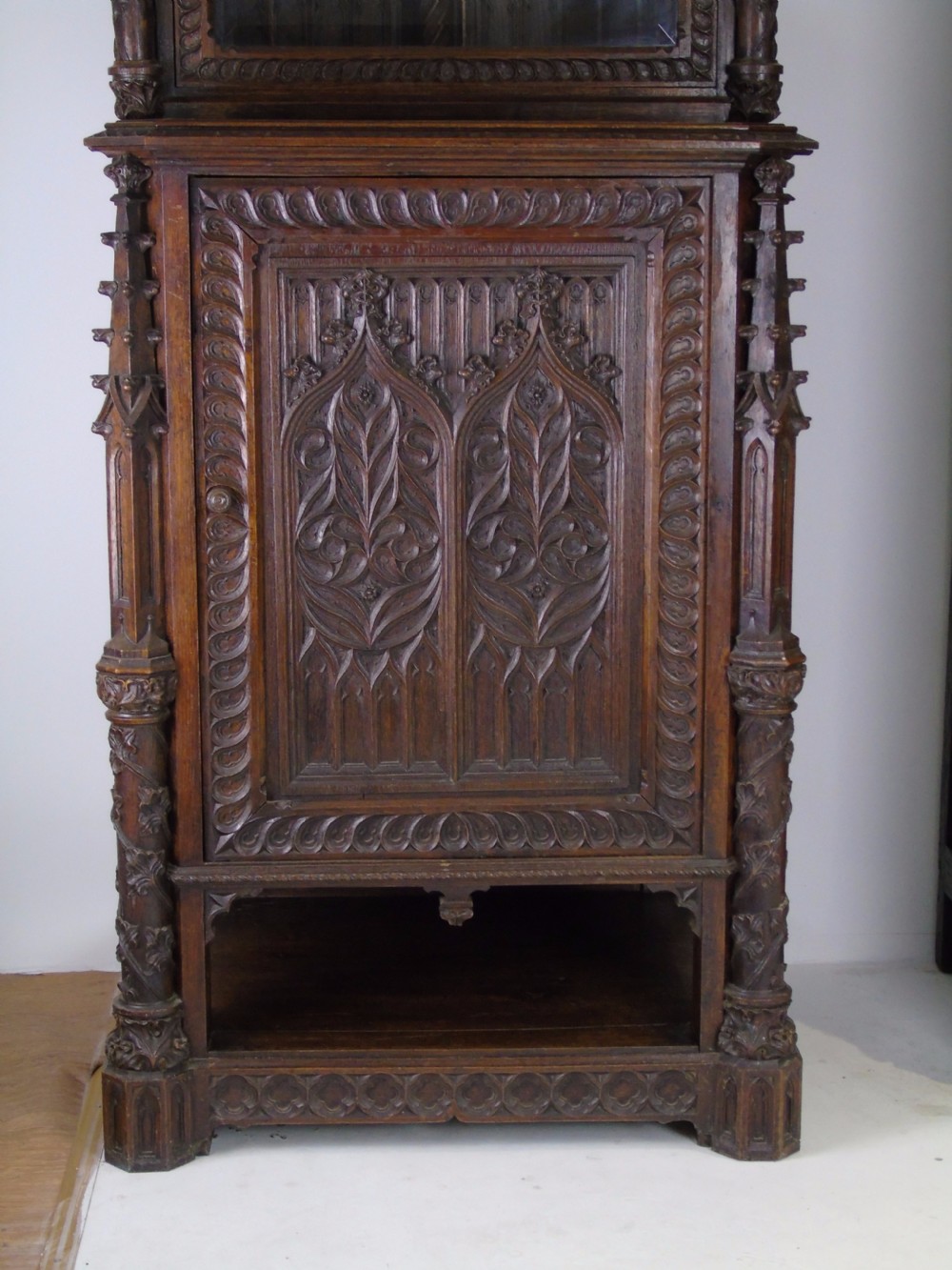 19th Century carved Gothic cabinet View III