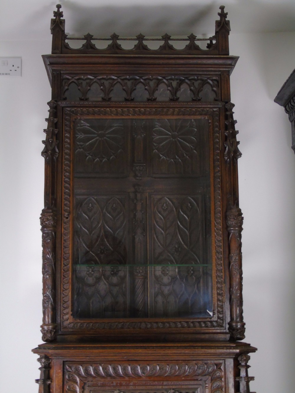 19th Century carved Gothic cabinet View IV