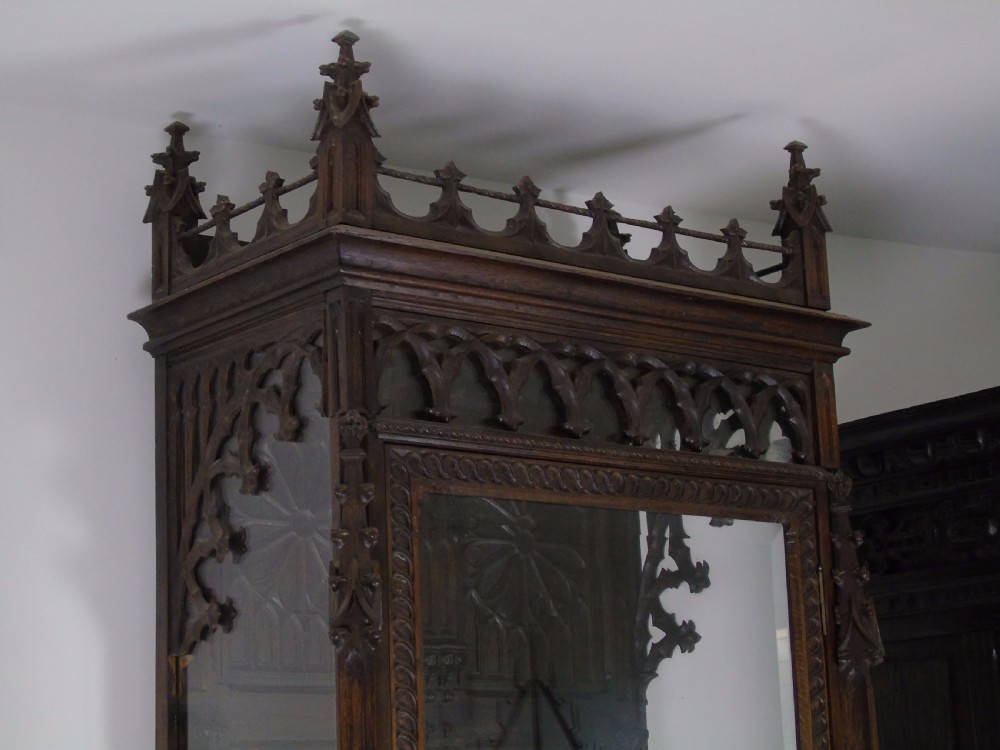19th Century carved Gothic cabinet View V