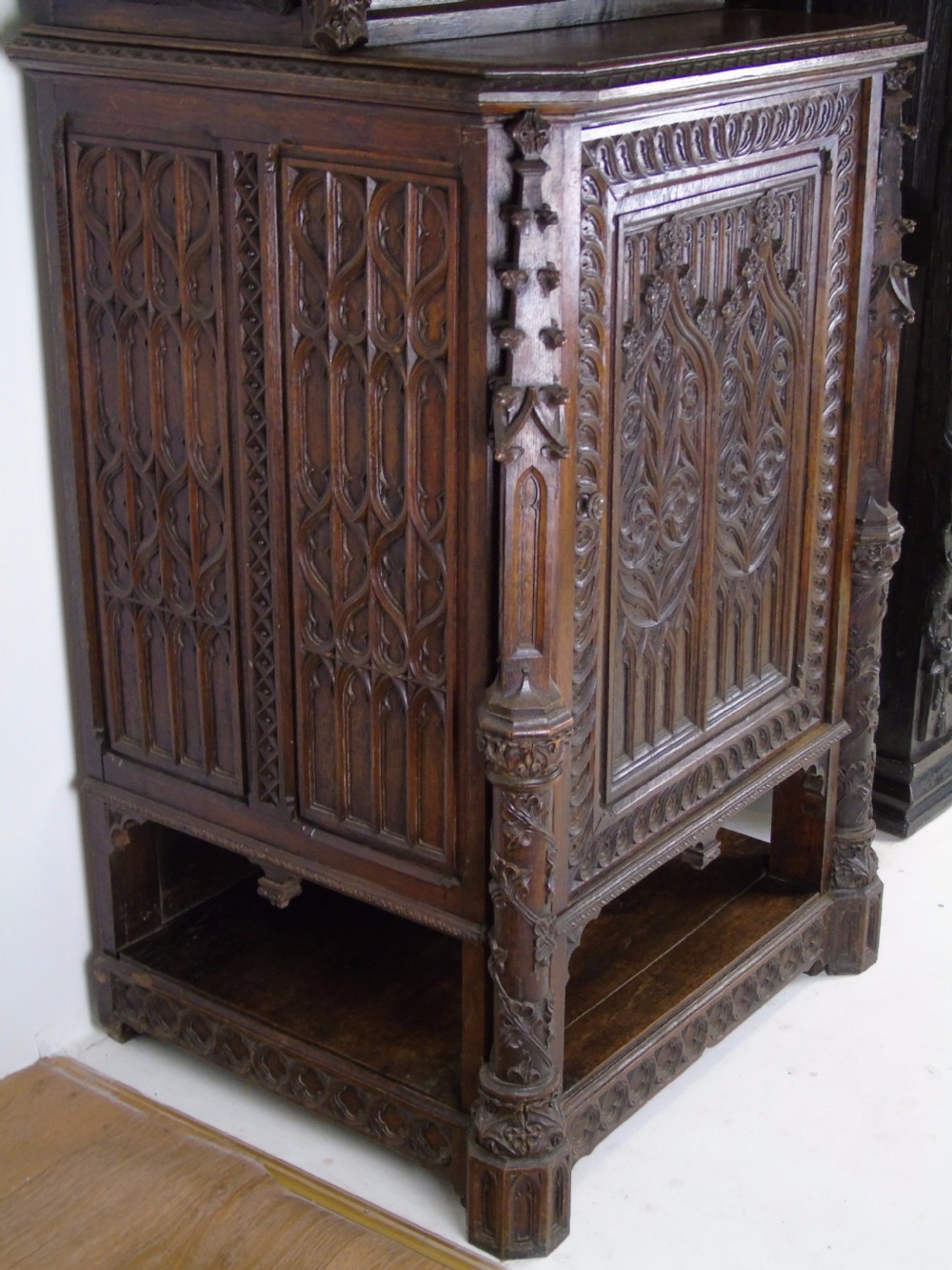19th Century carved Gothic cabinet View VI