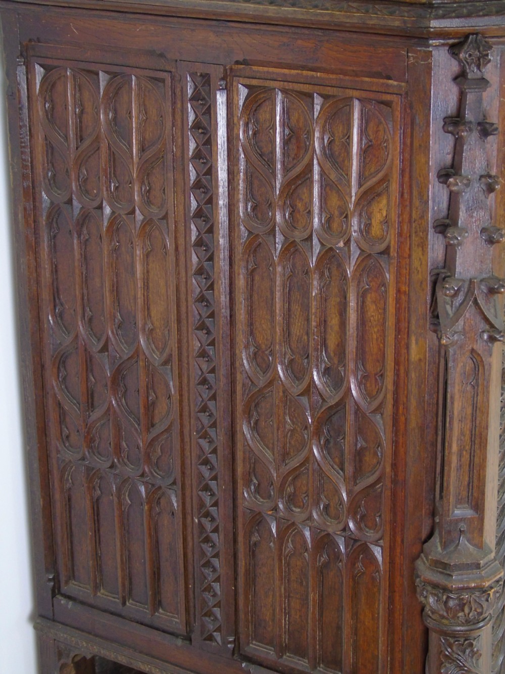 19th Century carved Gothic cabinet View VII