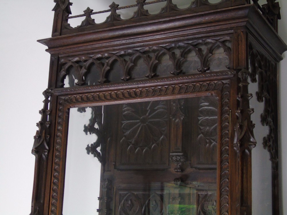 19th Century carved Gothic cabinet View X