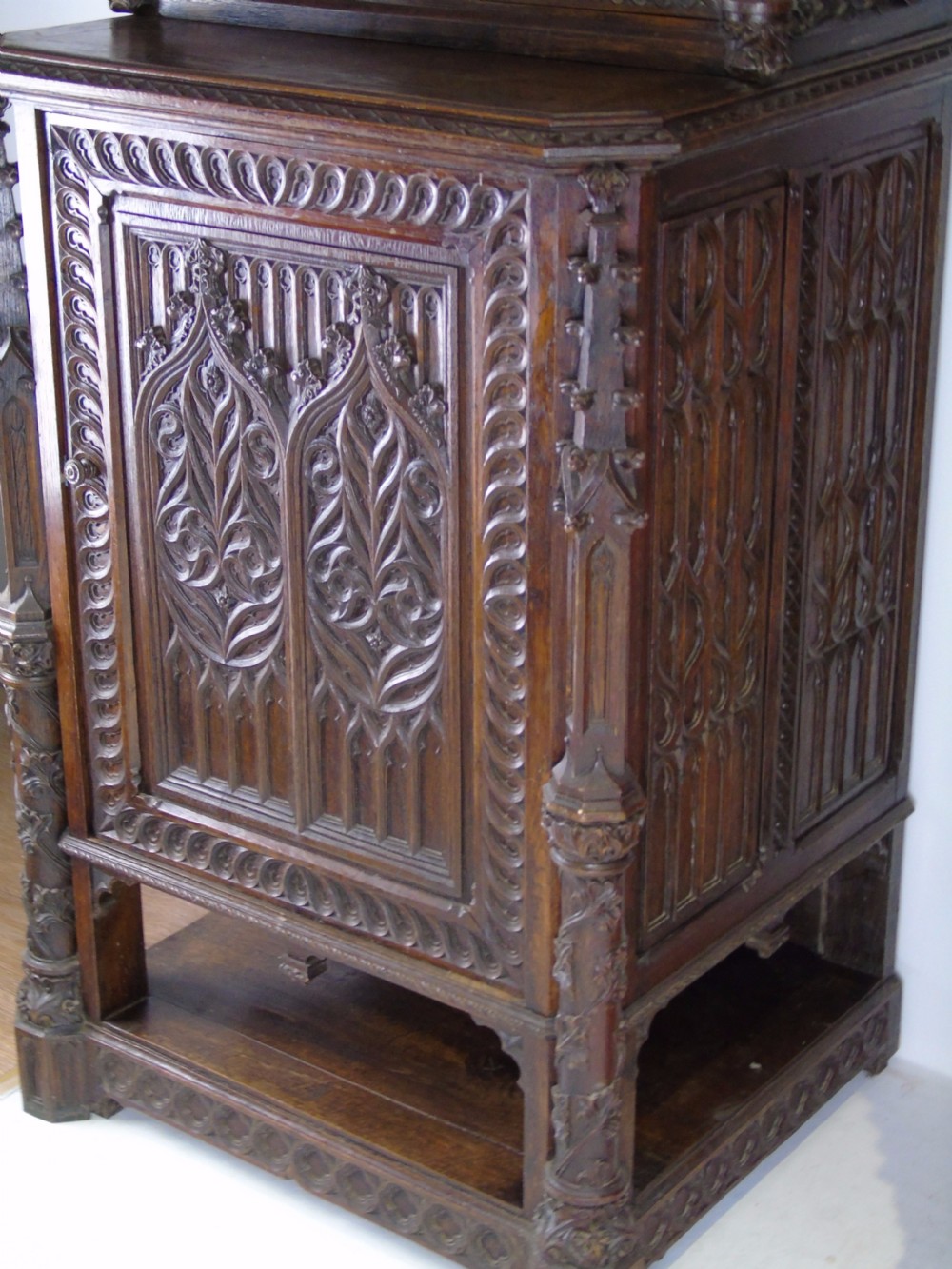 19th Century carved Gothic cabinet View XI