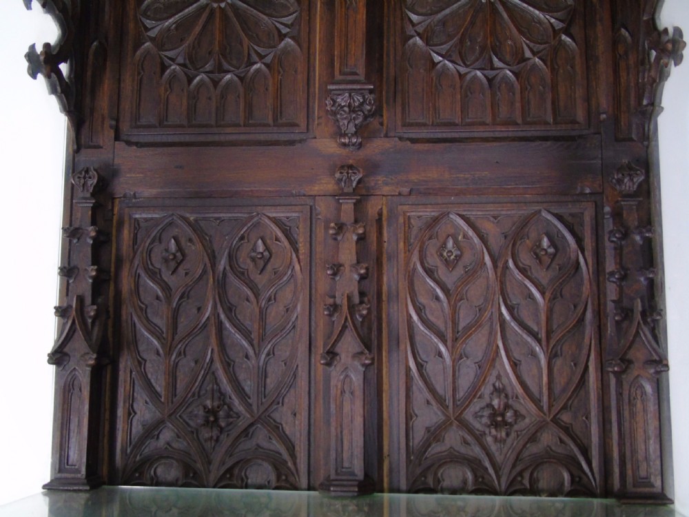 19th Century carved Gothic cabinet View XVI