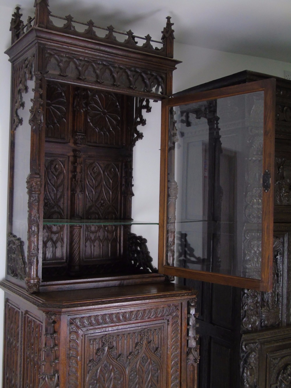 19th Century carved Gothic cabinet View XVII