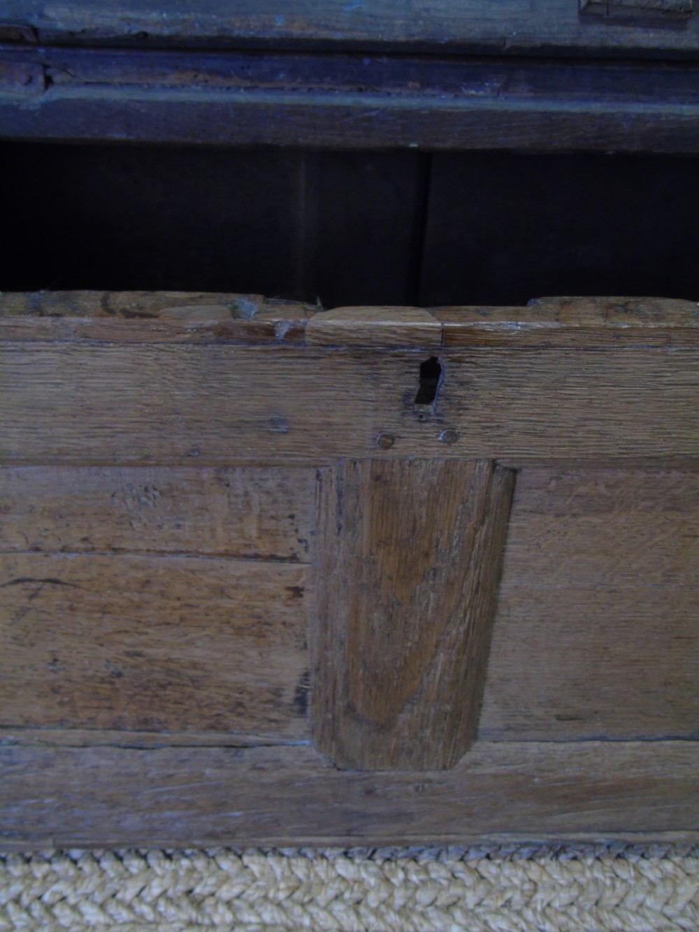 Early 18th Century estate made box settle View VI