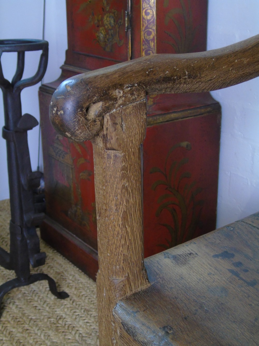 Early 18th Century estate made box settle View VIII