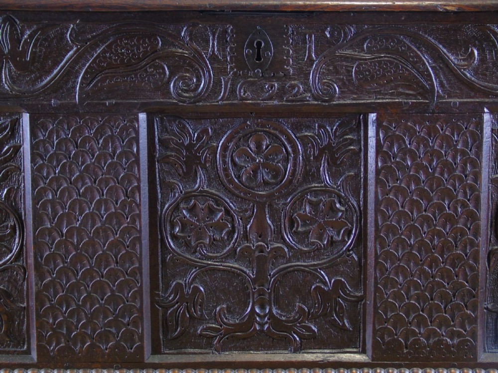 A lovely 17th century mule chest View III