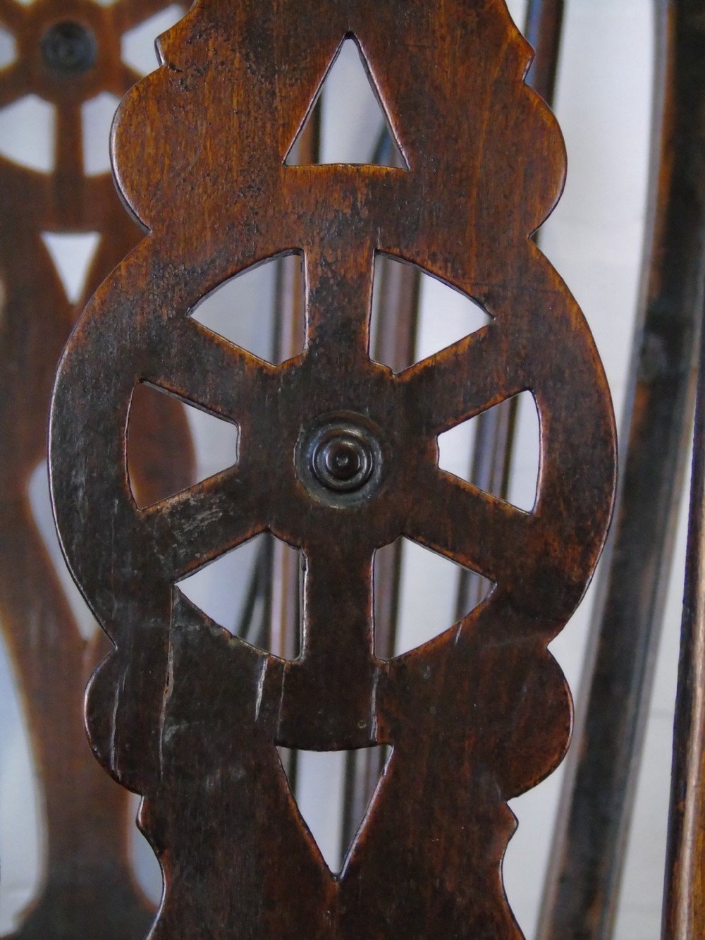 19th Century Harlequin set of 6 wheel back chairs.  View V